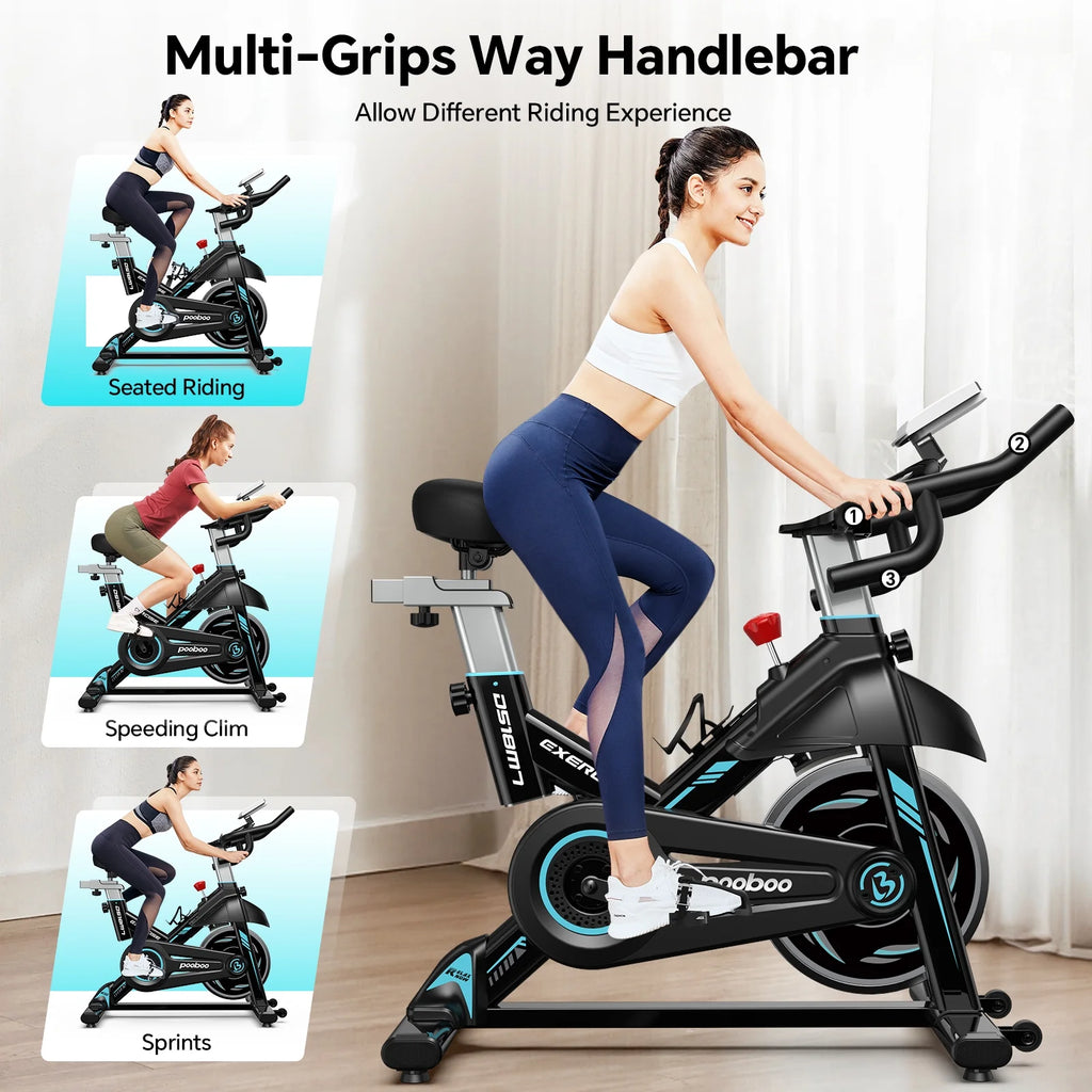 Pooboo Professional Indoor Cycling Bike Stationary Exercise Bikes Home Cardio Workout Bicycle Machine 350 lb Flywheel Weight 40 lb