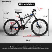 Load image into Gallery viewer, 27.5 - Inch Mountain Bike for Adults | 21 - Speed Trail &amp; City Bicycle with Disc Brakes | Gray