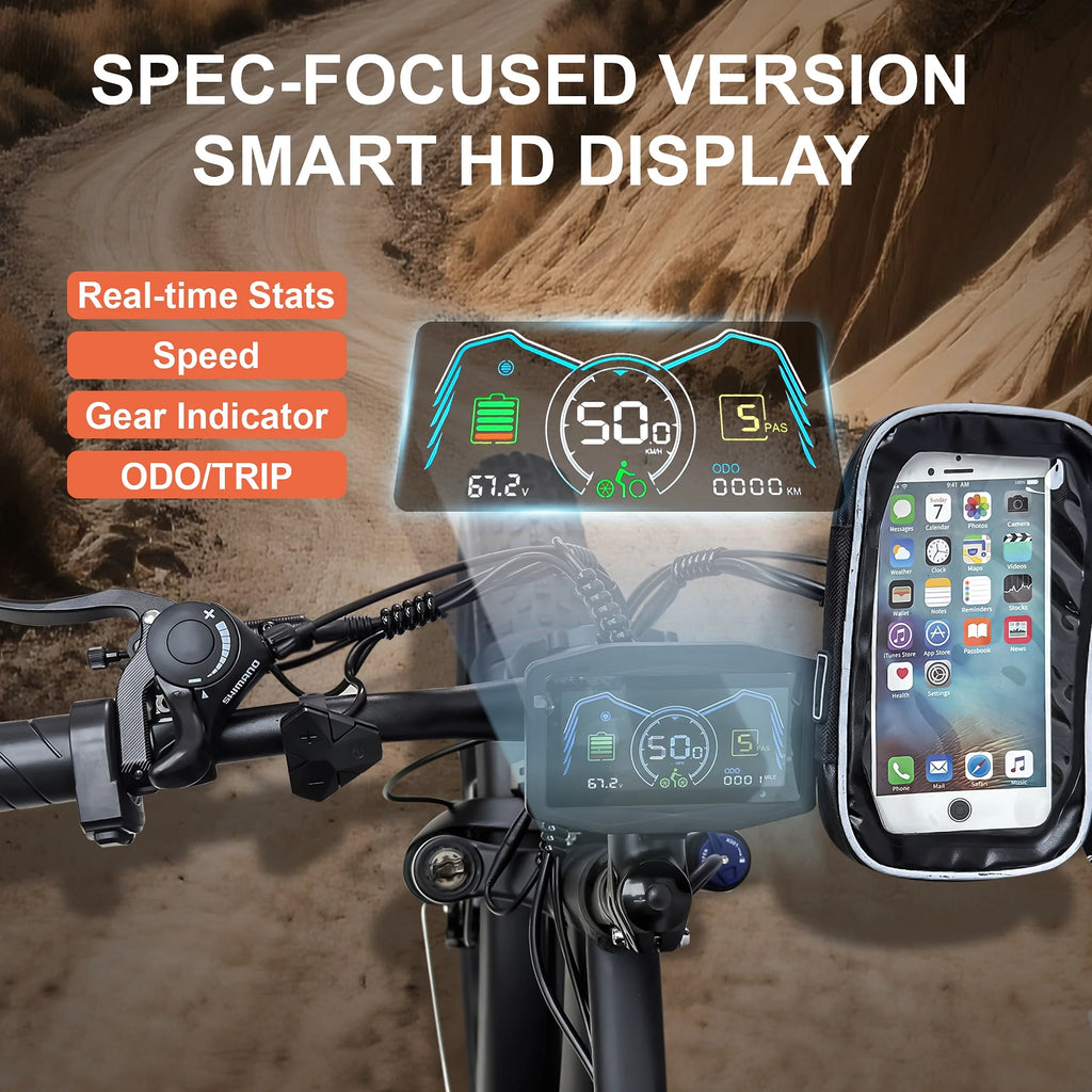 Electric Fat Tire Bike for Adults, 6000W Dual Motor Ebike, Max 50MPH 26"x4.0 Off - Road Mountain Electric Bicycle, 60V 25AH, UL2849
