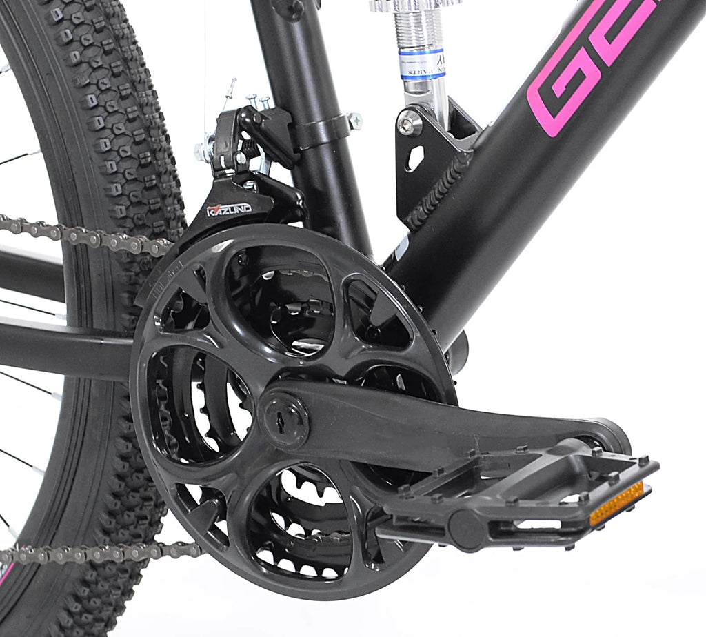 Kent Genesis Maeve Mountain Bike, 26" Wheels, Adults Ages 13+, Black and Pink