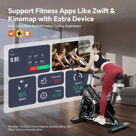 Pooboo Professional Indoor Cycling Bike Stationary Exercise Bikes Home Cardio Workout Bicycle Machine 350 lb Flywheel Weight 40 lb