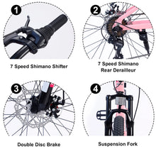 Load image into Gallery viewer, Meghna 24 in Mountain Bike Aluminum Alloy Frame 7 Speed Bicycle for Unisex Students