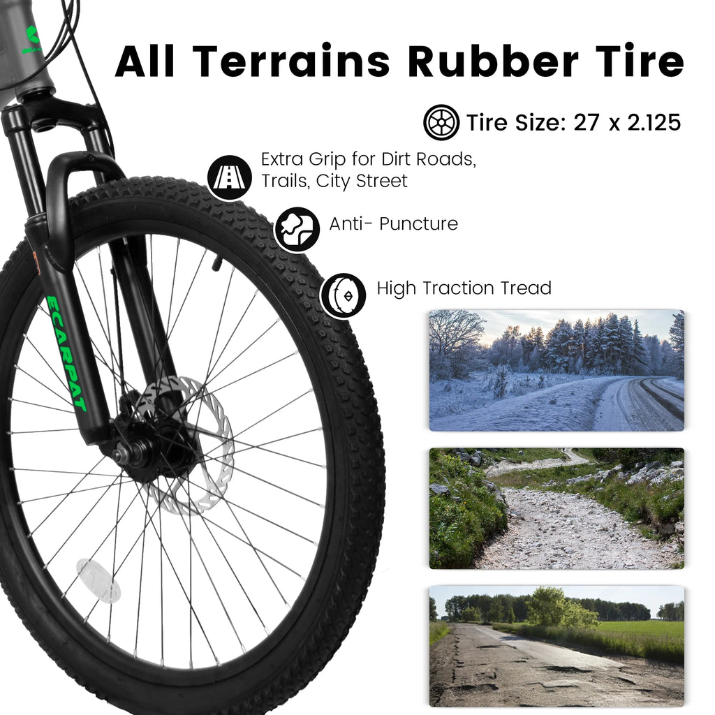 27.5 - Inch Mountain Bike for Adults | 21 - Speed Trail & City Bicycle with Disc Brakes | Gray