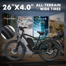 Load image into Gallery viewer, Electric Fat Tire Bike for Adults, 6000W Dual Motor Ebike, Max 50MPH 26"x4.0 Off - Road Mountain Electric Bicycle, 60V 25AH, UL2849